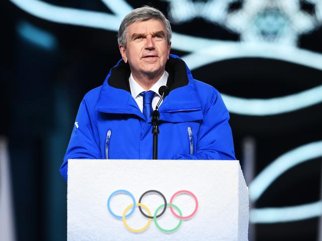 IOC President Thomas Bach at the Opening Ceremony of the Beijing Winter Games. Picture: Getty Images)