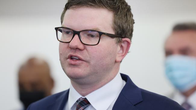 ADELAIDE, AUSTRALIA - NewsWire Photos July 27 2022: South Australian Health Minister Chris Picton speaks to the media during the opening of a new respiratory clinic in Kilkenny, Adelaide. NCA NewsWire / David Mariuz