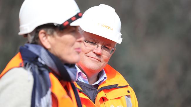 Prime Minister Scott Morison during a visit to Lobs Hole in the Snowy Mountains. He praised NT when asked about borders. Picture Gary Ramage