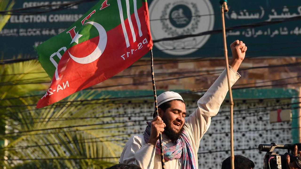 The party of jailed former prime minister Imran Khan urged supporters to protest against alleged rigging in last week's election. (Photo by Asif HASSAN / AFP)