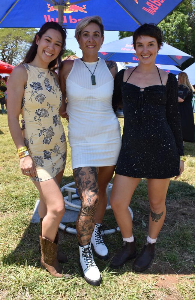 Emma Banning, Zoe Brown and Tiah Maria at the Big Pineapple Music Festival 2024.