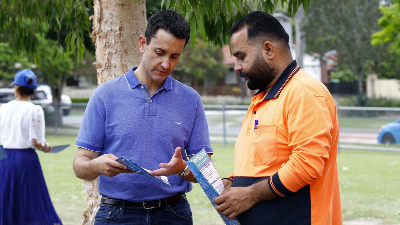 Queensland opposition leader David Crisafulli is hoping for a good showing in Saturday’s by-elections. Picture: NCA NewsWire/Tertius Pickard