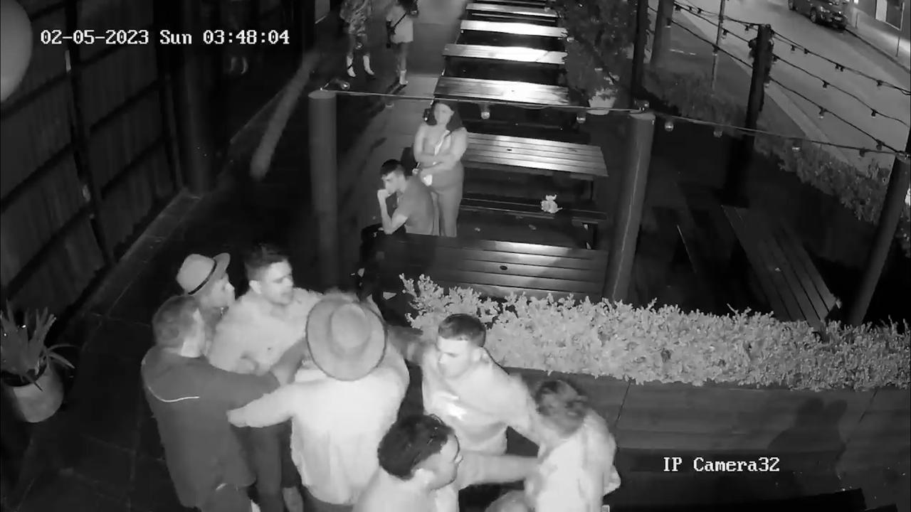 Security camera footage of the incidents involved in Jack Wighton and Latrell Mitchell's court hearing.