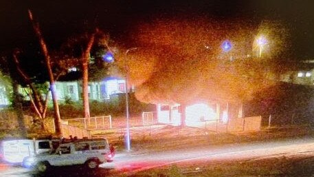 Police photos of Aurukun community unrest. A man was stabbed to death on New Year’s Eve Dec 2019 which has sparked reprisal attacks. Six houses connected with the family of the alleged murders have been burned down. – Supplied by Queensland Police Service