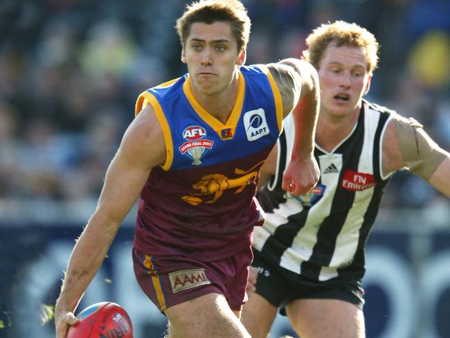 Brisbane champ Simon Black starred in the 2003 Grand Final with 39 disposals. Picture: Craig Borrow