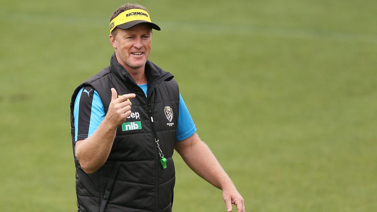 Richmond coach Damien Hardwick at training ahead of Round 1. Picture: Getty