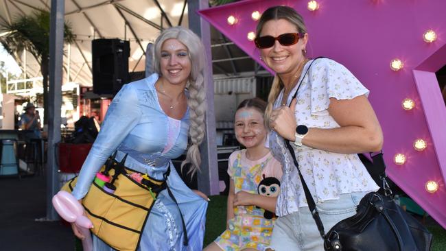 Lucy and Zoe Parry with Ella Hardstaff (Karizmatik Entertainment) at The Station's opening night.