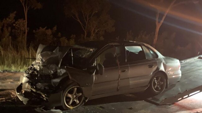 The aftermath of a fatal crash on the Bruce Hwy north of Maryborough on Wednesday night. Picture: Carlie Walker