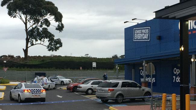 The Campbellfield Plaza car park is cordoned off following the shooting of Kadir Ors in 2016.