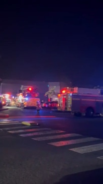 Emergency services respond to a fire at the Fitness Cartel gym