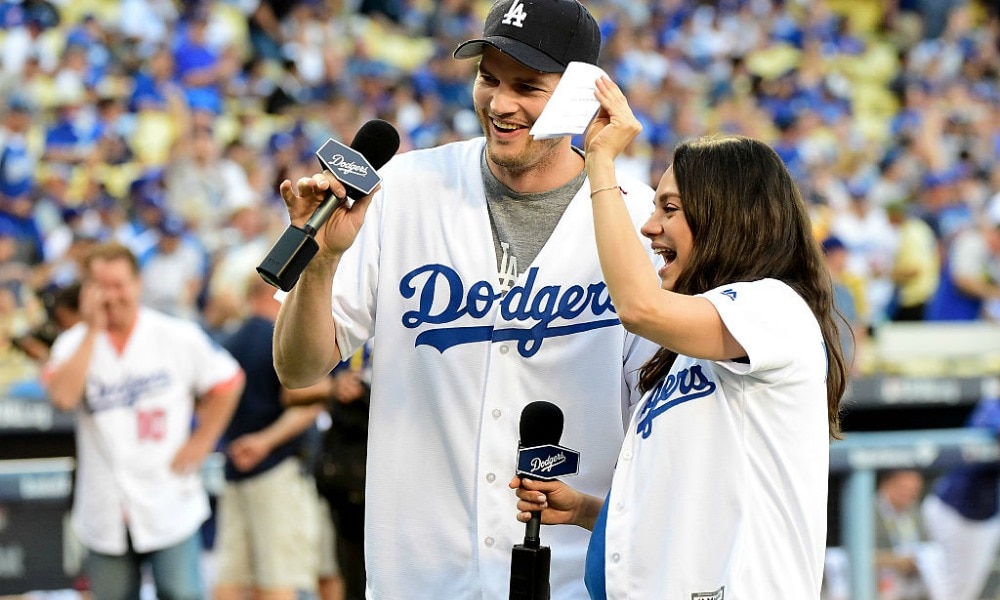 Ashton & Mila's Dodgers Game PDA