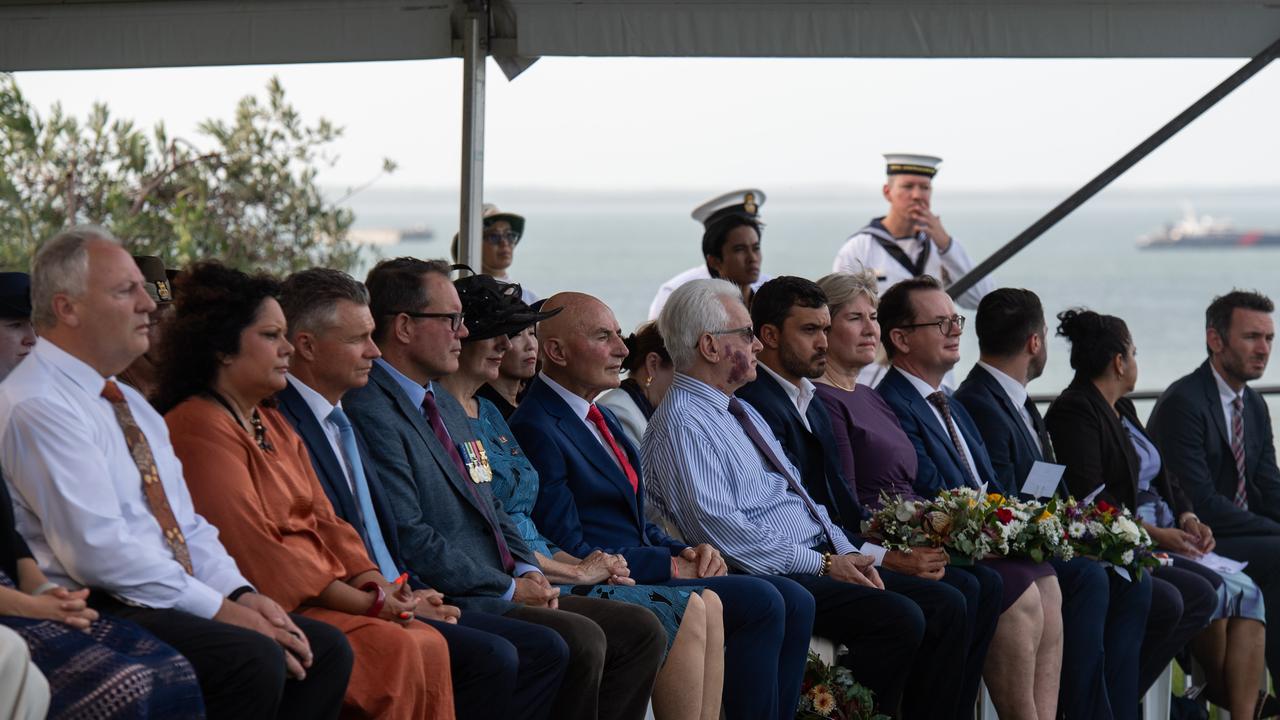 Elected officials in attendance at the Bombing of Darwin commemoration. Picture: Pema Tamang Pakhrin