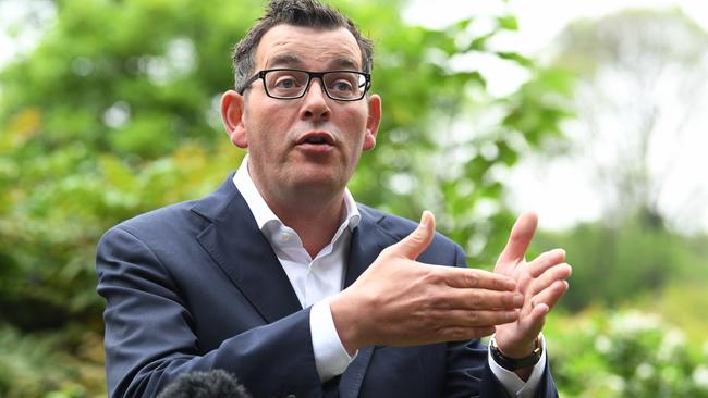 Premier Daniel Andrews addresses the media in Melbourne. Picture: AAP