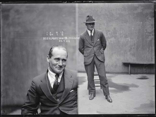 Confidence trickster Henry Marchant, photographed on 20 July 1922. Marchant travelled between Sydney and Melbourne, swindling folks out of their money on the promise of bargain-priced goods around hotels and bars.