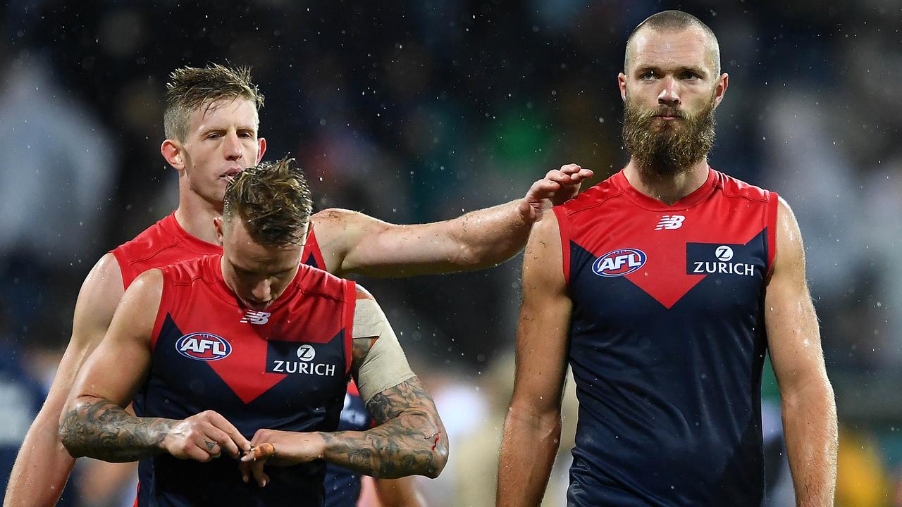 It was a tough night at the office for Max Gawn and the Demons. Picture: Getty Images