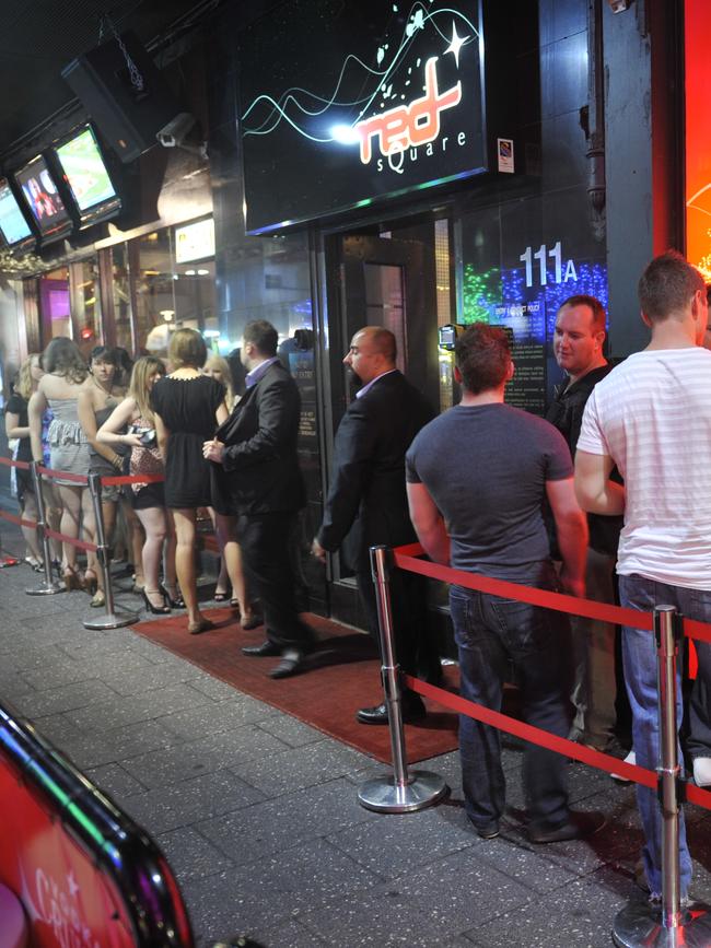 The line outside Red Square on a Friday night.