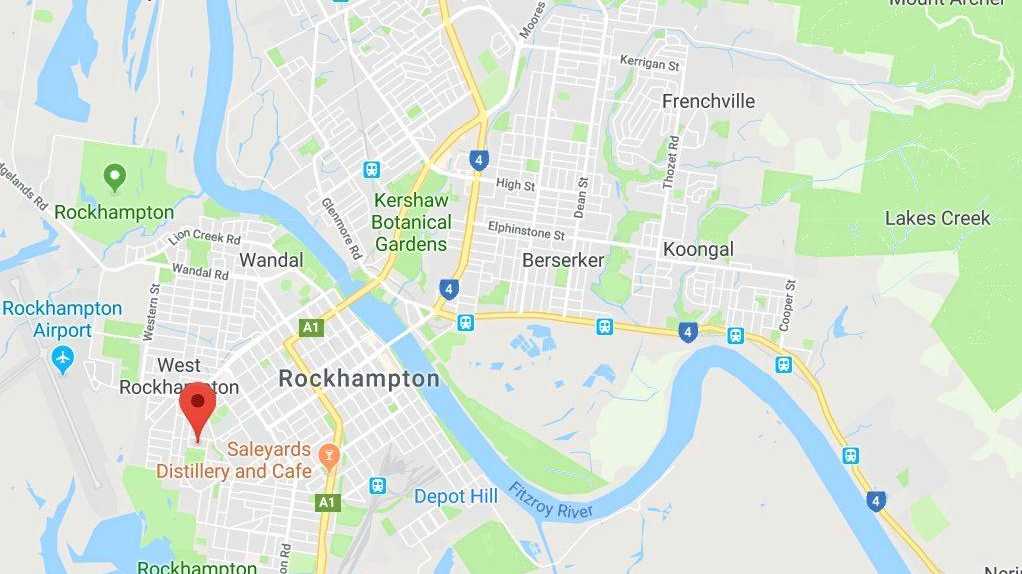 MAP: Site of the shed fire in The Range. Rockhampton. Picture: Google Maps