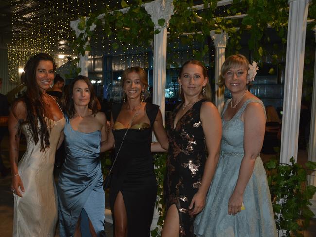 (From left) Luciana, Kelly, Kristy, Lisa and Catherine at the Apple and Grape Gala Ball on Friday, March 1, 2024. Photo: Jessica Klein