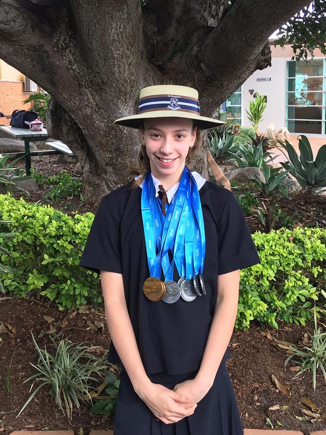 Sophie Martin with her 2019 Australian Age medals.