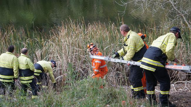 Mount Gambier MFS and SES rescued a young boy from Valley Lake this afternoon. Picture: Jessica Ball