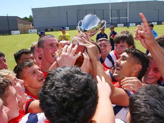 The Andrew Johns Cup grand final was won by the Roosters. Pic: Grant Trouville