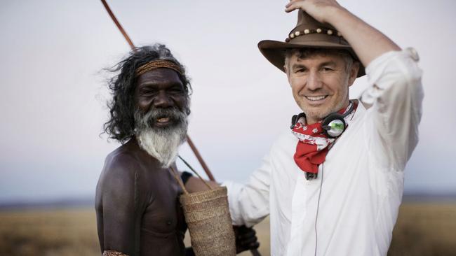 Gulpilil with Baz Luhrmann on the set of 2008 film, Australia.