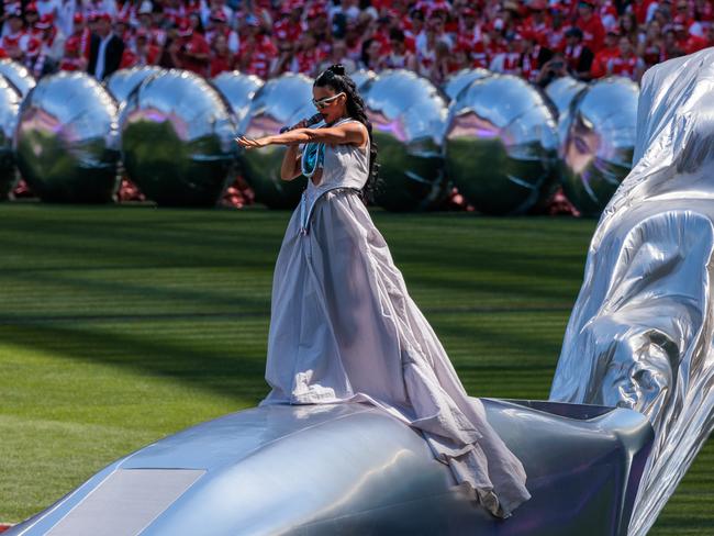 Katy Perry had the crowd screaming as she opened with her smash hit Roar. Picture: Nadir Kinani