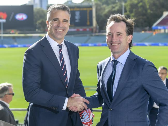 SA Premier Peter Malinauskas ranks #28 on the Power List, while AFL CEO Andrew Dillon sits on top. Picture: NCA NewsWire / Roy VanDerVegt