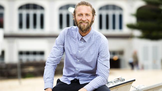 Justin Hemmes infront of his latest project The Coogee Pavillion. (Story, The business of being Justine Hemmes, playboy turned vege grower and hospitality guru tells what's next for the booming Merivale empire).(Pictures Justin Lloyd)