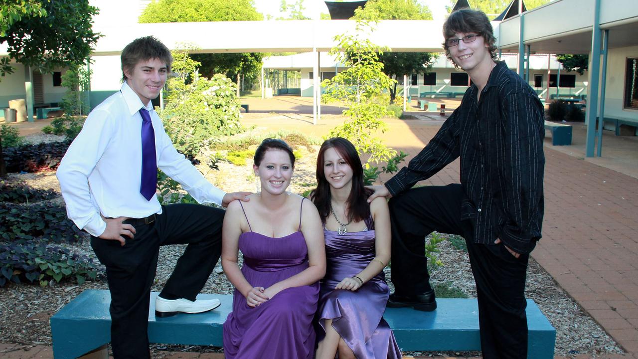 Martin Strachan, Jessica Kretschmer, Kasey Constable and Jake Challenger at the 2010 Katherine High School formal. Picture: NT NEWS