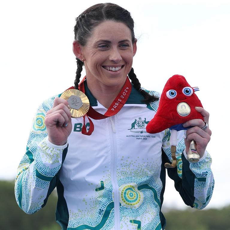 Gold medallist Lauren Parker of Team Australia has claimed the gold in the PTWC para-triathlon on day five. Picture: Tasos Katopodis/Getty Images