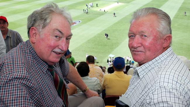 Lew Cooper and Sam Trimble at the Gabba Test for the Ashes in 2006.