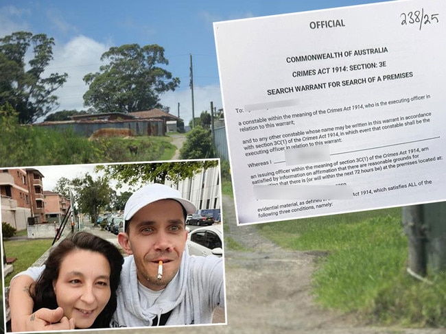 The AFP warrant issued as part of the invesitgationinto the Dural terror plor. Tammie Farrugia and her boyfreind Scott Marshall have ben arrested over the plot. Pictyures: News Corp/Supplied