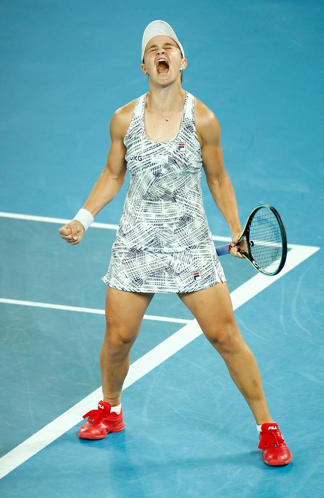 Ash Barty winning the Australian Open. Picture: Daniel Pockett/Getty Images