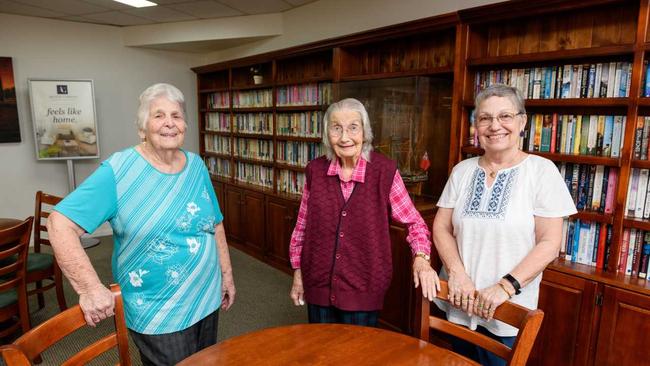 Relatives Joan, Betty and Diane all live at the same address, but remain independent. . Picture: PAUL_BEUTEL