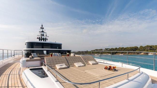 The superyacht’s deck.