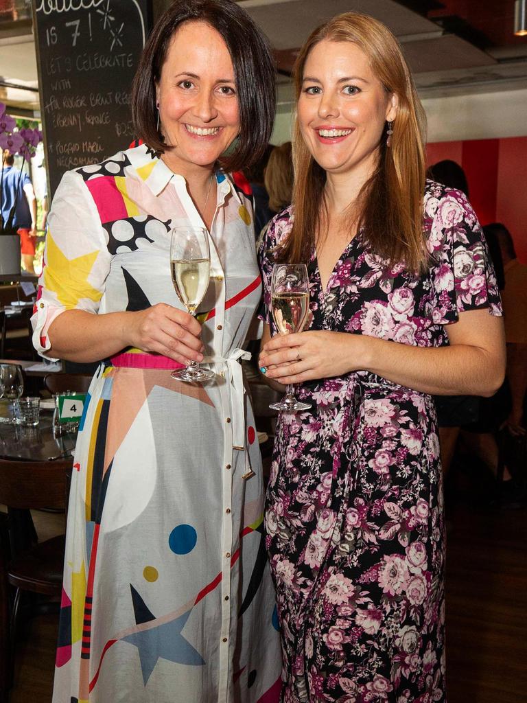 Tanja Malone and Sabrina Judge at Bucci's seventh birthday celebrations. Picture: Stephen Archer