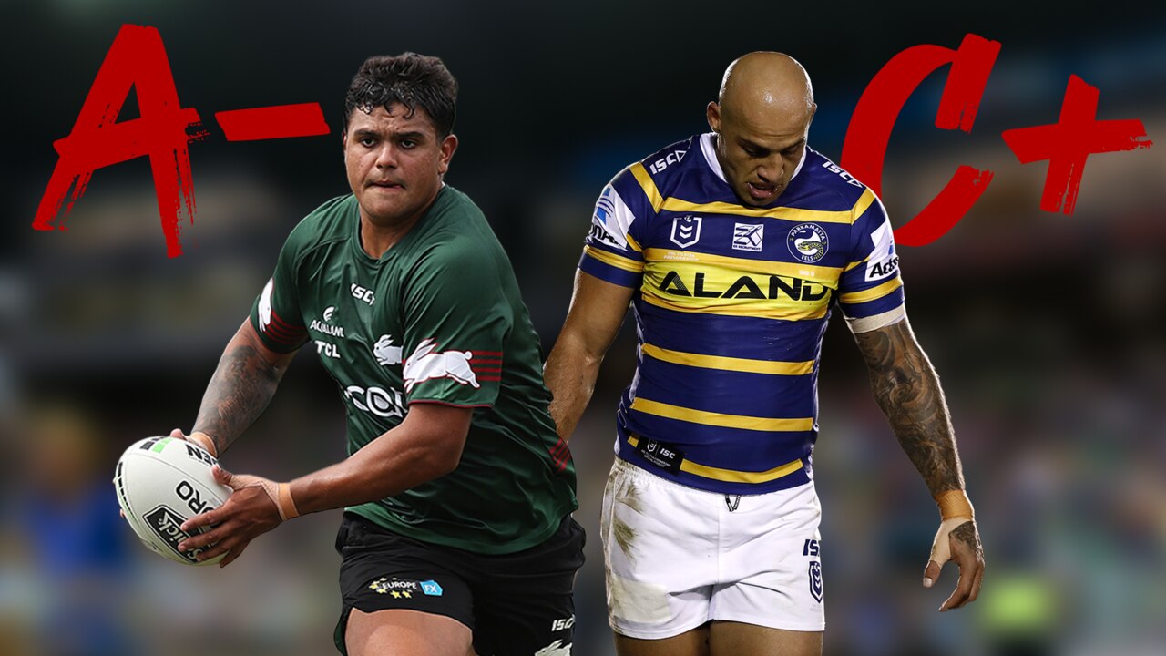 The Rabbitohs’ back five got on A-, while the Eels got a C+.