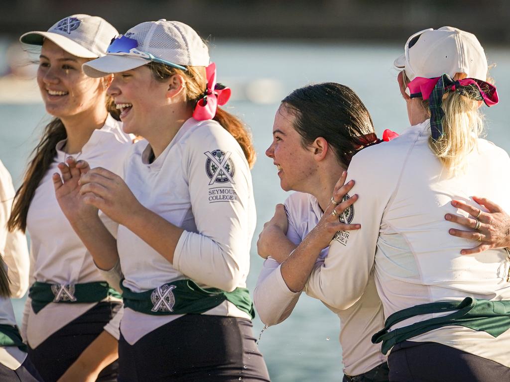 Seymour College girls celebrate. Picture: AAP / Mike Burton