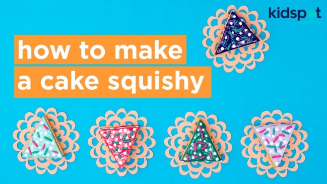 Make a cake squishy at home with your kids using some sponges and fabric paints.
