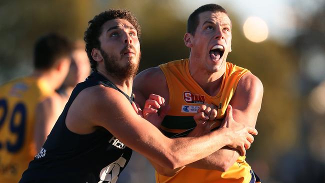 Star Reynella big man Marc Borholm (right). Picture: Dean Martin