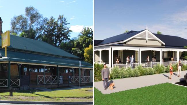 The Walloon Saloon as it currently stands (left) and a rendering of the proposed refurbished version (right).