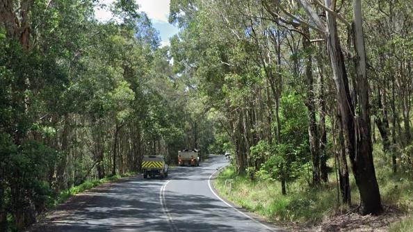 A section of Clothiers Creek Rd in the Tweed.