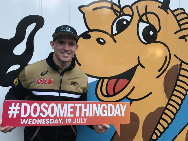 Penrith Panthers player Tim Browne says Life Education mascot Healthy Harold inspired him to be healthy and urged people to support the charity on DoSomething Day.