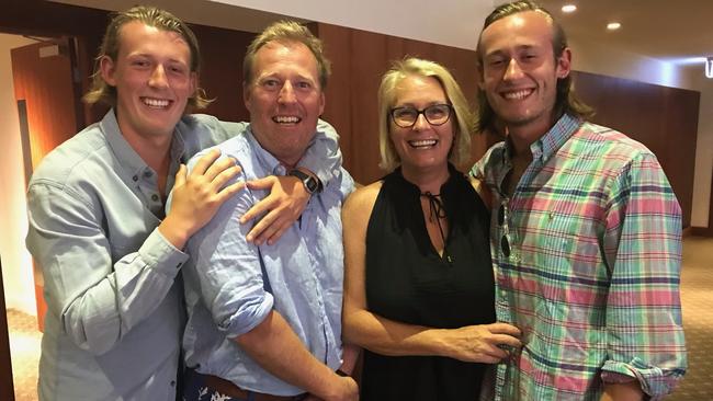 Family first: Sally Capp, husband Andrew Sutherland and sons Will and Nic.