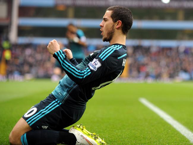 Chelsea's Eden Hazard celebrates a goal.