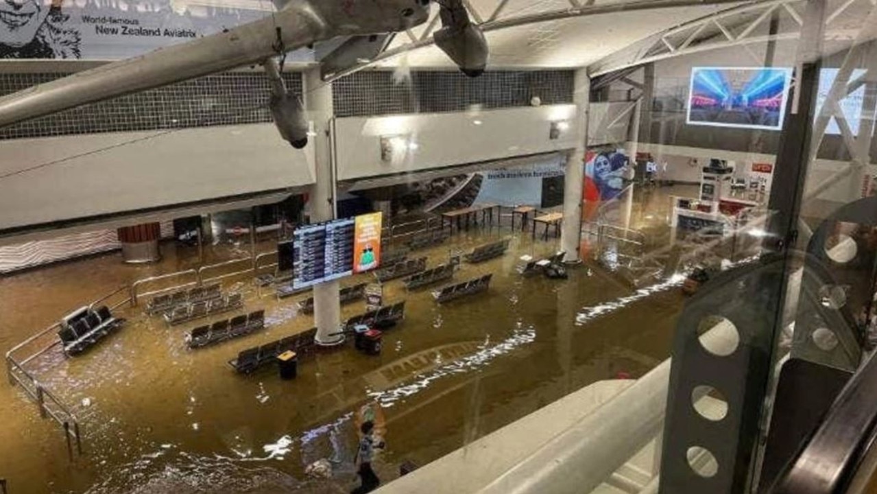 Auckland Airport was flooded, causing chaos. Picture: Twitter