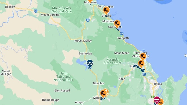 Queensland Traffic issues a warning at 6.05am on January 13 for drivers in Biboohra to be careful on the Mulligan Highway south of Quaids Dam as all lanes affected in both directions with delays expected. Picture: Supplied