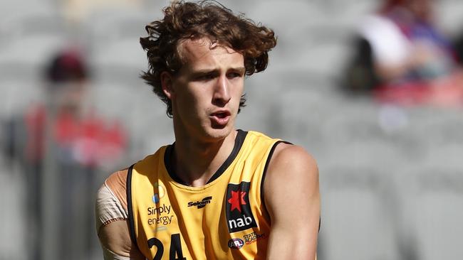 Jedd Busslinger is, arguably, the best key defender in the draft pool. Picture: Dylan Burns/AFL Photos