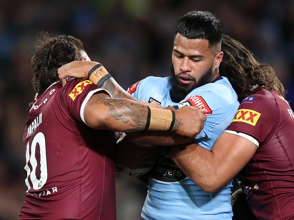 Payne Haas would miss Origin intensity if he went to rugby. Picture: Getty Images